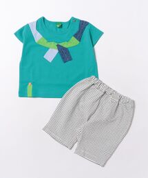 RAGMART（ラグマート）の「スカーフモチーフ半袖Tシャツ＆ボーダーパンツセット（セットアップ）」