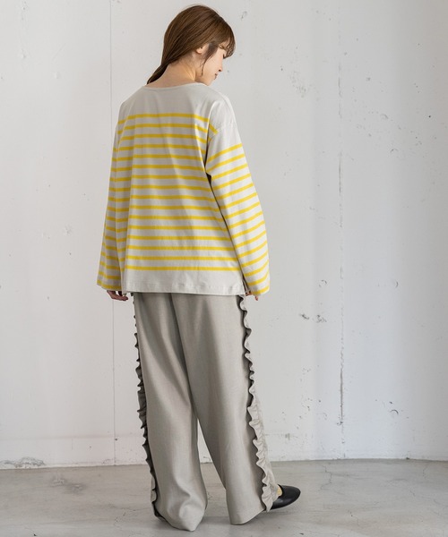 POU DOU DOU（プードゥドゥ）の「サイドフリルイージーパンツ（その他パンツ・レディース・ライトグレー/ボルドー/ダークグレー・3）」の21枚目の写真