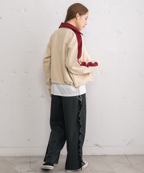 POU DOU DOU（プードゥドゥ）の「サイドフリルイージーパンツ（その他パンツ・レディース・ライトグレー/ボルドー/ダークグレー・3）」の7枚目の写真