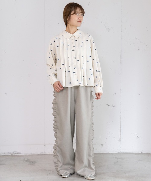 POU DOU DOU（プードゥドゥ）の「サイドフリルイージーパンツ（その他パンツ・レディース・ライトグレー/ボルドー/ダークグレー・3）」の10枚目の写真