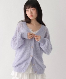 透かし編みチュニックカーディガン 656555