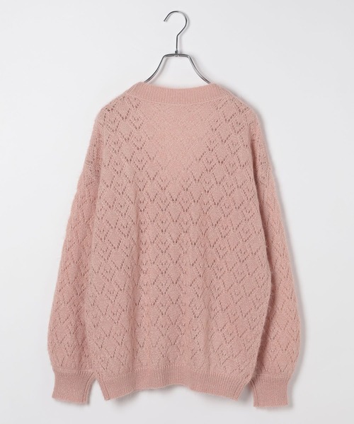 Heather(ヘザー)の「透かし編みチュニックカーディガン 656555(カーディガン/ボレロ・レディース・ピンク/ブルー/アイボリー・FREE)」の8枚目の写真