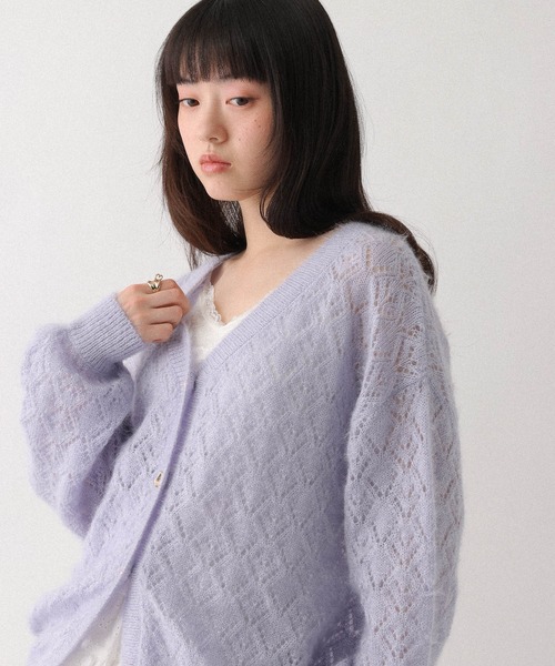 Heather(ヘザー)の「透かし編みチュニックカーディガン 656555(カーディガン/ボレロ・レディース・ピンク/ブルー/アイボリー・FREE)」の16枚目の写真
