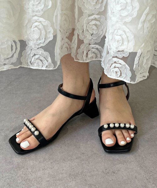 prose verse（プロズヴェール）の「パールヒールサンダル（サンダル・レディース・キャメル/ブラック・LARGE/X-LARGE/MEDIUM/SMALL）」の2枚目の写真