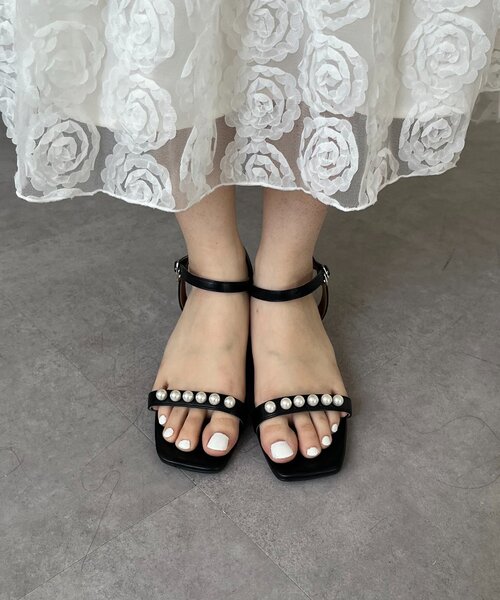 prose verse（プロズヴェール）の「パールヒールサンダル（サンダル・レディース・キャメル/ブラック・LARGE/X-LARGE/MEDIUM/SMALL）」の3枚目の写真