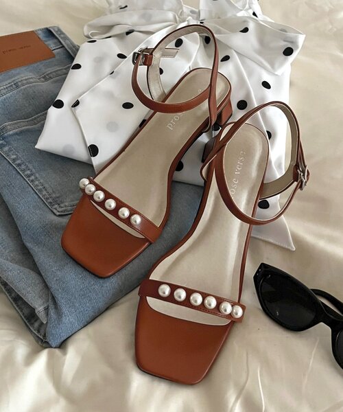 prose verse（プロズヴェール）の「パールヒールサンダル（サンダル・レディース・キャメル/ブラック・LARGE/X-LARGE/MEDIUM/SMALL）」の8枚目の写真