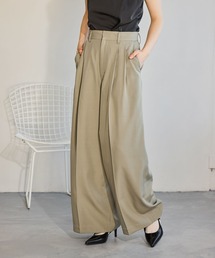 mysty woman | ダブルタックストレートパンツ 660060(スラックス)