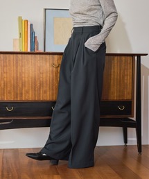 mysty woman | ダブルタックストレートパンツ 660060(スラックス)