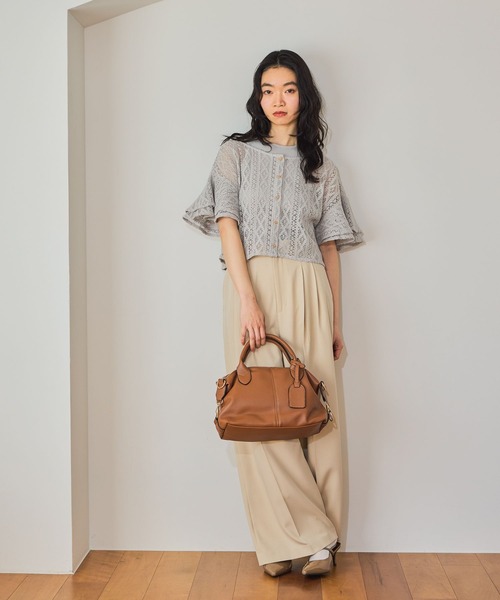 mysty woman（ミスティウーマン）の「ダブルタックストレートパンツ 660060（スラックス・レディース・ベージュ/グリーン系その他/ダークネイビー・SMALL/MEDIUM）」の8枚目の写真