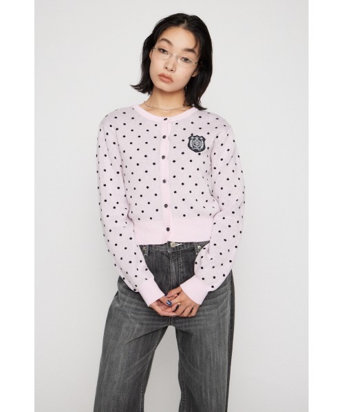 Laguagem WAPPEN DOT CROPPED カーディガン gray LAGUA GEM | WAPPEN DOT CROPPED カーディガン (ニット ) |SHEL'TTER