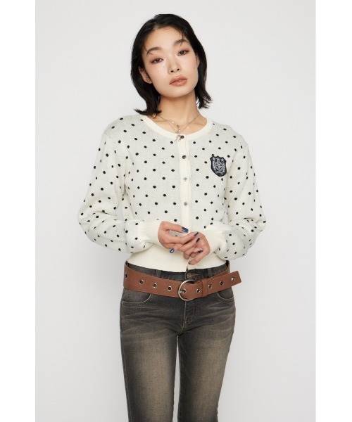 laguagem WAPPEN DOT CROPPED カーディガン LAGUA GEM | WAPPEN DOT CROPPED カーディガン (ニット ) |SHEL'TTER