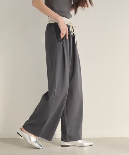 SOYEN（ソイエン）の「ダブルドロストスウェットワイドパンツ/セットアップ可（その他パンツ・レディース・オートミール/チャコール・F）」の14枚目の写真
