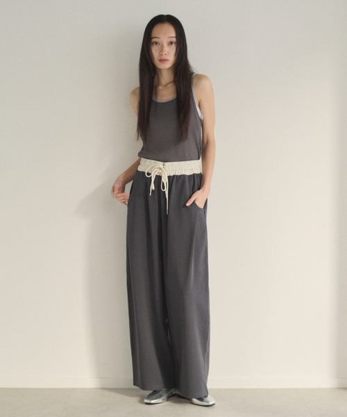 SOYEN（ソイエン）の「ダブルドロストスウェットワイドパンツ/セットアップ可（その他パンツ・レディース・オートミール/チャコール・F）」の3枚目の写真