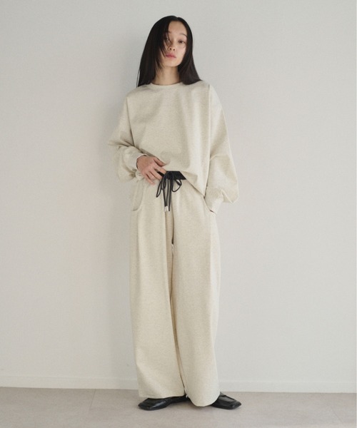 SOYEN（ソイエン）の「ダブルドロストスウェットワイドパンツ/セットアップ可（その他パンツ・レディース・オートミール/チャコール・F）」の6枚目の写真