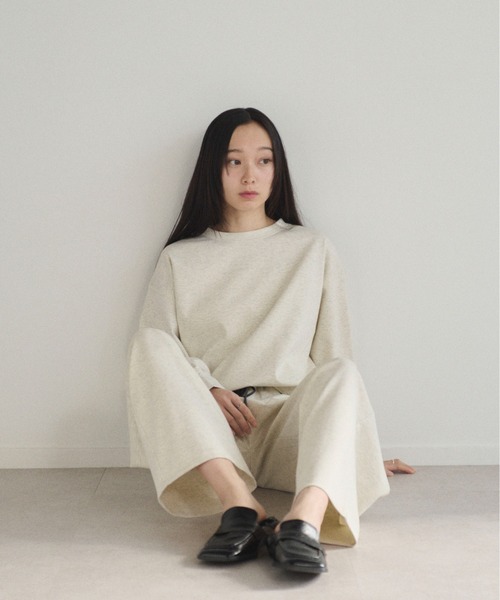SOYEN(ソイエン)の「ダブルドロストワイドイージースウェットパンツ/セットアップ可(スウェットパンツ・レディース・オートミール/チャコール・F)」の21枚目の写真