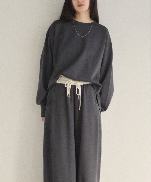 SOYEN（ソイエン）の「ダブルドロストスウェットワイドパンツ/セットアップ可（その他パンツ・レディース・オートミール/チャコール・F）」の16枚目の写真