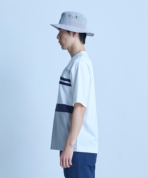 UNION STATION（ユニオンステーション）の「シアサッカーバケットハット（ハット・メンズ・ホワイト×ネイビー/ブラック・FREE）」の6枚目の写真