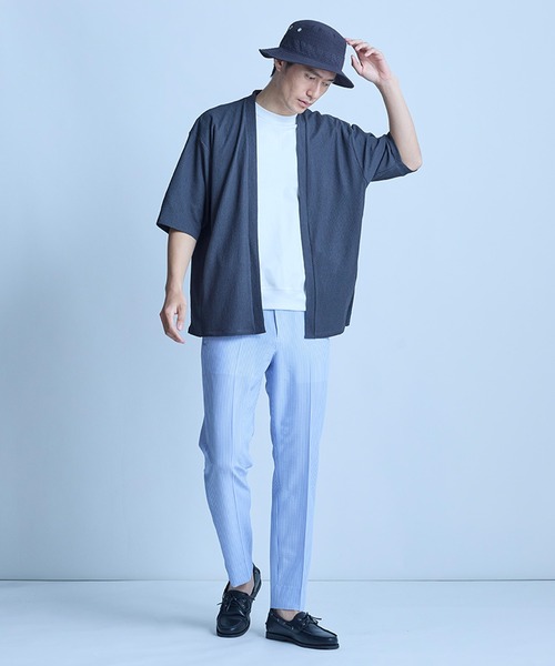 UNION STATION（ユニオンステーション）の「シアサッカーバケットハット（ハット・メンズ・ホワイト×ネイビー/ブラック・FREE）」の13枚目の写真