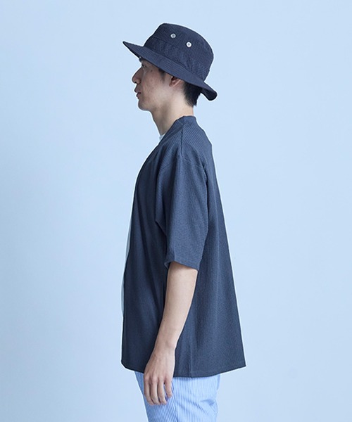 UNION STATION（ユニオンステーション）の「シアサッカーバケットハット（ハット・メンズ・ホワイト×ネイビー/ブラック・FREE）」の11枚目の写真