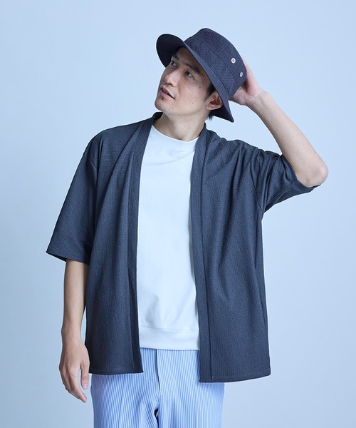 UNION STATION（ユニオンステーション）の「シアサッカーバケットハット（ハット・メンズ・ホワイト×ネイビー/ブラック・FREE）」の14枚目の写真