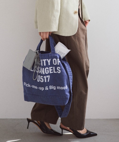 CONTROL FREAK / CTFK（コントロールフリーク）の「CONTROL FREAK(コントロールフリーク)WASHED LOGOトート（トートバッグ・レディース・ブラウン/ブルー・FREE）」の2枚目の写真