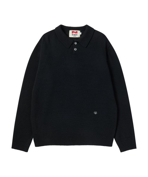Beyond Closet（-）の「[COLLECTION LINE] ヘリテージポロウールニットブラック（ニット/セーター・メンズ・その他・LARGE/MEDIUM）」の2枚目の写真