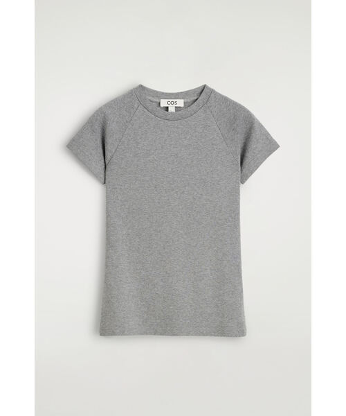 COS(コス)の「スリムフィット コットンTシャツ(Tシャツ/カットソー・レディース・ホワイト×ブルー/ホワイト系/グレー系その他/ブラウン系その他・S/XS/M/L/XL)」の9枚目の写真