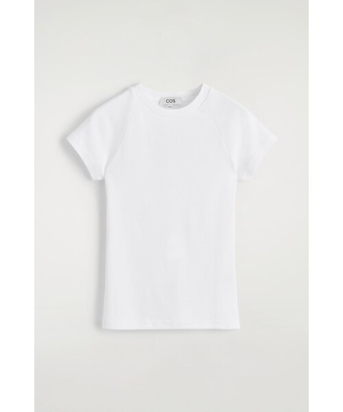 COS(コス)の「スリムフィット コットンTシャツ(Tシャツ/カットソー・レディース・ホワイト×ブルー/ホワイト系/グレー系その他/ブラウン系その他・S/XS/M/L/XL)」の15枚目の写真