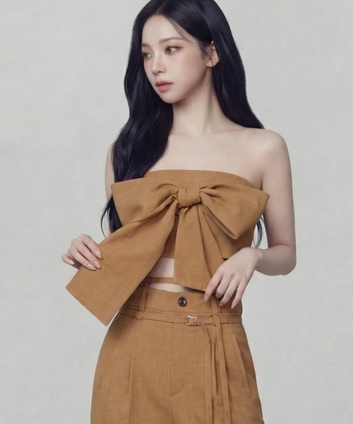 DURAS(デュラス)の「マルチリボンベアトップ(チューブトップ・レディース・グレー/ピンク/グリーン/ブラウン・FREE)」の12枚目の写真