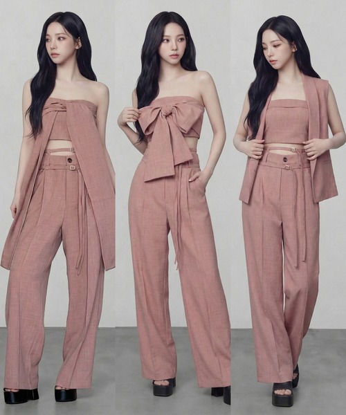 DURAS(デュラス)の「マルチリボンベアトップ(チューブトップ・レディース・グレー/ピンク/グリーン/ブラウン・FREE)」の17枚目の写真