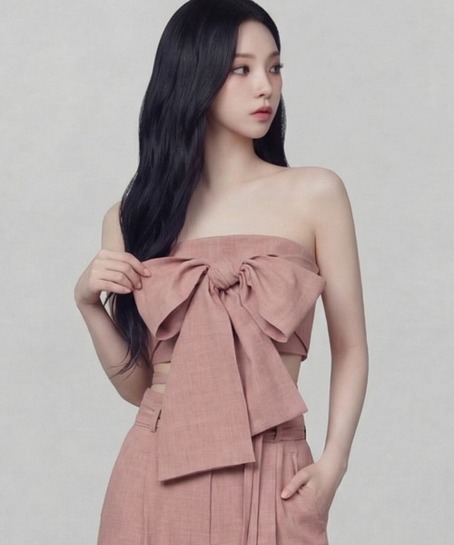 DURAS(デュラス)の「マルチリボンベアトップ(チューブトップ・レディース・グレー/ピンク/グリーン/ブラウン・FREE)」の16枚目の写真