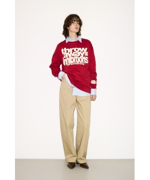 SLY(スライ)の「ESQWE LOGO L/S TOPSTHROW エスクェロゴロングスリーブトップス 春服(Tシャツ/カットソー・レディース・ブラック系その他2/ホワイト/レッド・FREE)」の6枚目の写真