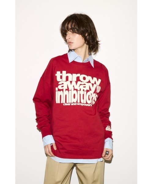 SLY(スライ)の「ESQWE LOGO L/S TOPSTHROW エスクェロゴロングスリーブトップス 春服(Tシャツ/カットソー・レディース・ブラック系その他2/ホワイト/レッド・FREE)」の7枚目の写真