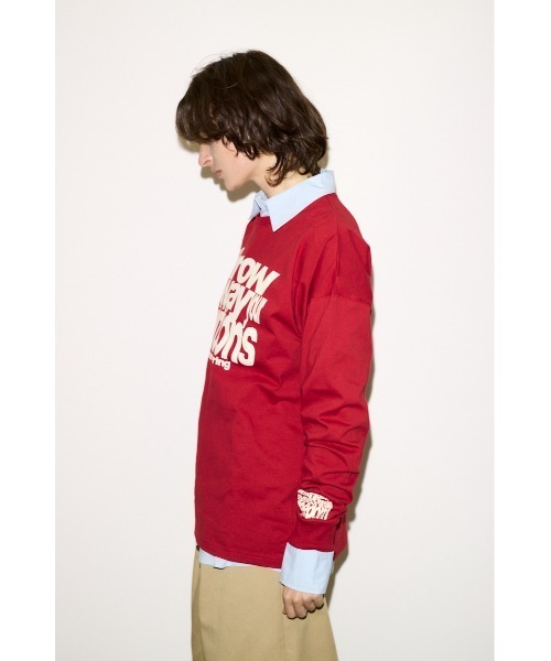 SLY(スライ)の「ESQWE LOGO L/S TOPSTHROW エスクェロゴロングスリーブトップス 春服(Tシャツ/カットソー・レディース・ブラック系その他2/ホワイト/レッド・FREE)」の8枚目の写真