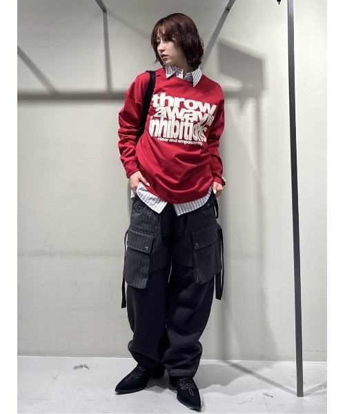 SLY(スライ)の「ESQWE LOGO L/S TOPSTHROW エスクェロゴロングスリーブトップス 春服(Tシャツ/カットソー・レディース・ブラック系その他2/ホワイト/レッド・FREE)」の12枚目の写真