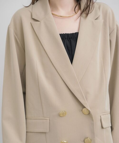 RETRO GIRL（レトロガール）の「【セットアップ対応】金釦テーラードJK（テーラードジャケット・レディース・ライトグレー/ベージュ/ブルー・FREE）」の10枚目の写真