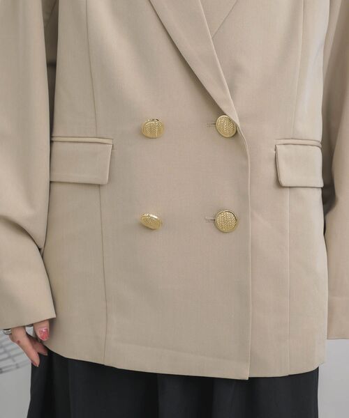 RETRO GIRL（レトロガール）の「【セットアップ対応】金釦テーラードJK（テーラードジャケット・レディース・ライトグレー/ベージュ/ブルー・FREE）」の9枚目の写真