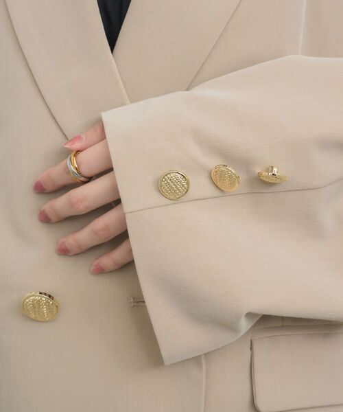RETRO GIRL（レトロガール）の「【セットアップ対応】金釦テーラードJK（テーラードジャケット・レディース・ライトグレー/ベージュ/ブルー・FREE）」の6枚目の写真
