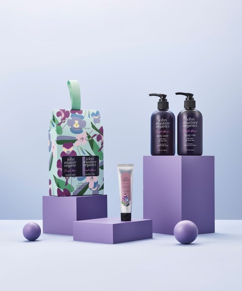 john ｍasters organics（ジョンマスターオーガニック）の「パーツケアギフト（パープルフラワー）【限定ショッパー付き】（ボディケアキット/ギフトセット・レディース・パープル・FREE）」の5枚目の写真
