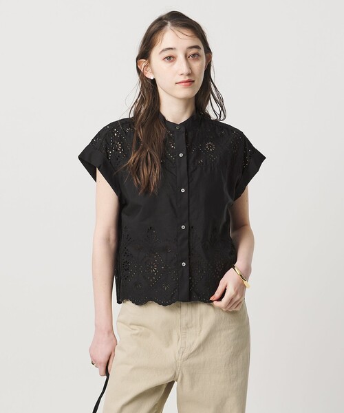 TICCA(ティッカ)の「<TICCA>レース フレンチスリーブ シャツ(シャツ/ブラウス・レディース・ブラック/ホワイト・FREE)」の3枚目の写真