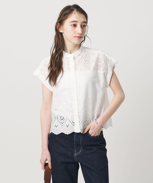 TICCA(ティッカ)の「<TICCA>レース フレンチスリーブ シャツ(シャツ/ブラウス・レディース・ブラック/ホワイト・FREE)」の7枚目の写真