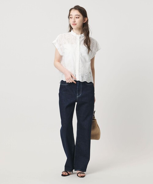 TICCA(ティッカ)の「<TICCA>レース フレンチスリーブ シャツ(シャツ/ブラウス・レディース・ブラック/ホワイト・FREE)」の9枚目の写真