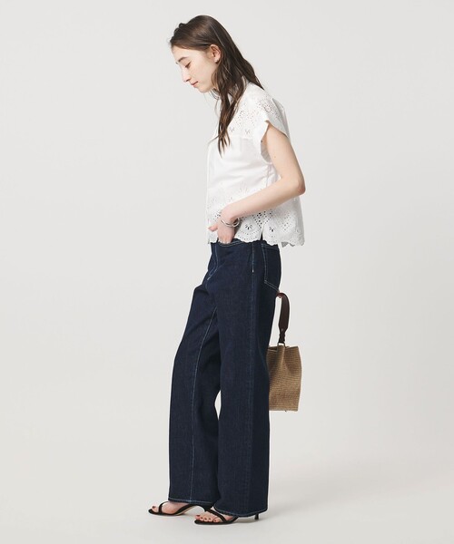 TICCA(ティッカ)の「<TICCA>レース フレンチスリーブ シャツ(シャツ/ブラウス・レディース・ブラック/ホワイト・FREE)」の10枚目の写真