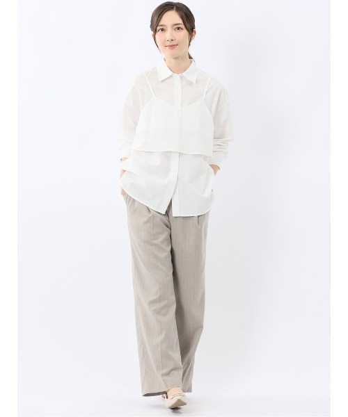 m.f.editorial(エムエフエディトリアル)の「【アンサンブル 2枚セット】m.f.エディトリアル レディース ビスチェ & レギュラーカラー 長袖シャツ(シャツ/ブラウス・レディース・サックスブルー/ホワイト・LARGE/MEDIUM)」の5枚目の写真