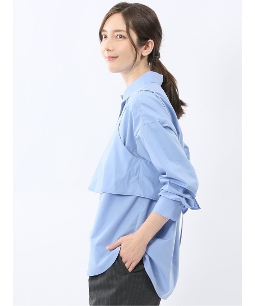 m.f.editorial(エムエフエディトリアル)の「【アンサンブル 2枚セット】m.f.エディトリアル レディース ビスチェ & レギュラーカラー 長袖シャツ(シャツ/ブラウス・レディース・サックスブルー/ホワイト・LARGE/MEDIUM)」の12枚目の写真