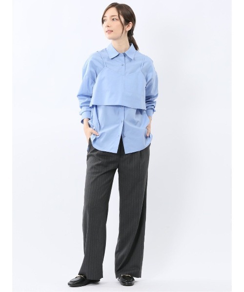 m.f.editorial(エムエフエディトリアル)の「【アンサンブル 2枚セット】m.f.エディトリアル レディース ビスチェ & レギュラーカラー 長袖シャツ(シャツ/ブラウス・レディース・サックスブルー/ホワイト・LARGE/MEDIUM)」の15枚目の写真