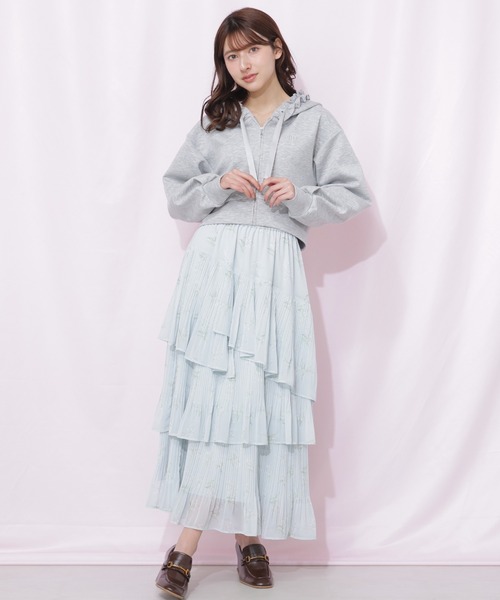 JILL by JILL STUART(ジルバイジルスチュアート)の「プリーツランダムティアードスカート(スカート・レディース・ベージュ系その他/ホワイト/グリーン系その他・FREE)」の3枚目の写真