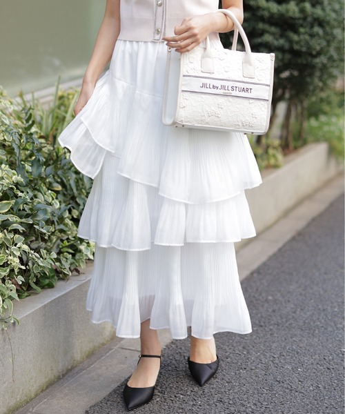JILL by JILL STUART(ジルバイジルスチュアート)の「プリーツランダムティアードスカート(スカート・レディース・ベージュ系その他/ホワイト/グリーン系その他・FREE)」の20枚目の写真