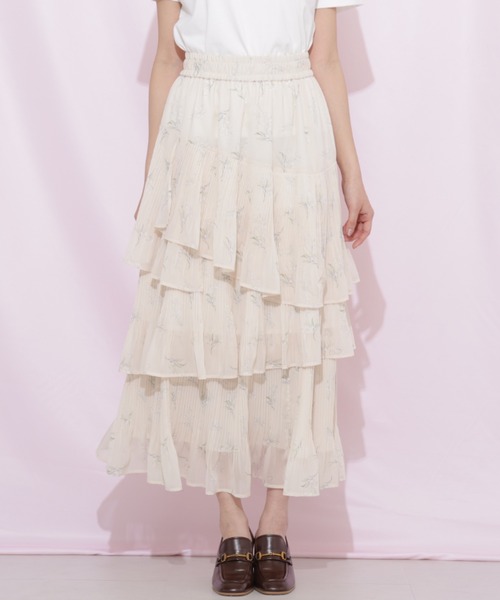 JILL by JILL STUART(ジルバイジルスチュアート)の「プリーツランダムティアードスカート(スカート・レディース・ベージュ系その他/ホワイト/グリーン系その他・FREE)」の14枚目の写真
