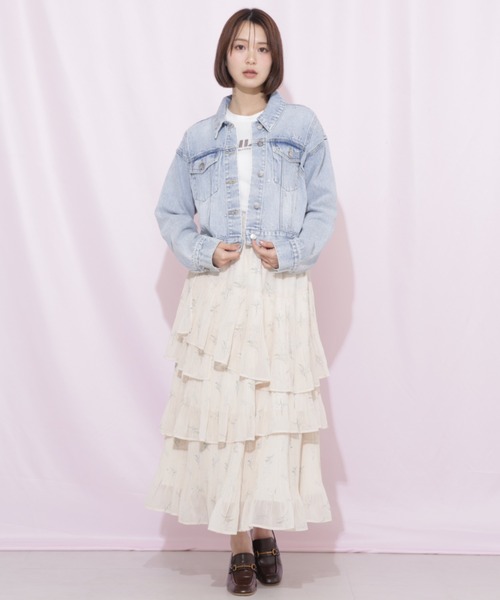 JILL by JILL STUART(ジルバイジルスチュアート)の「プリーツランダムティアードスカート(スカート・レディース・ベージュ系その他/ホワイト/グリーン系その他・FREE)」の8枚目の写真